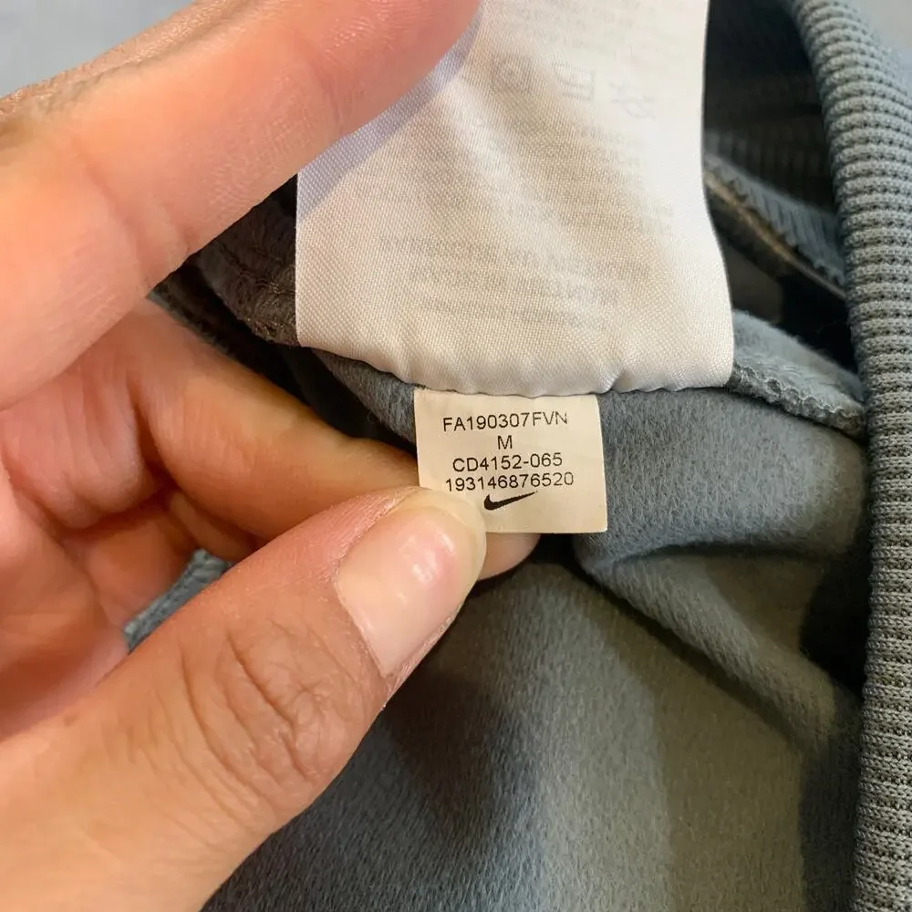 Nike Joggers Womens Medium Gray White Heritage Track Fleece Lined Tapered Pants